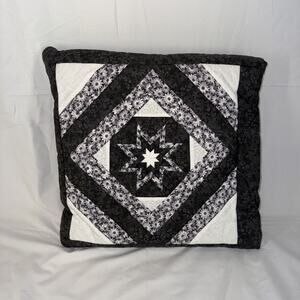 Handmade Star Pattern Quilted Throw Pillow Quilt Twin Size